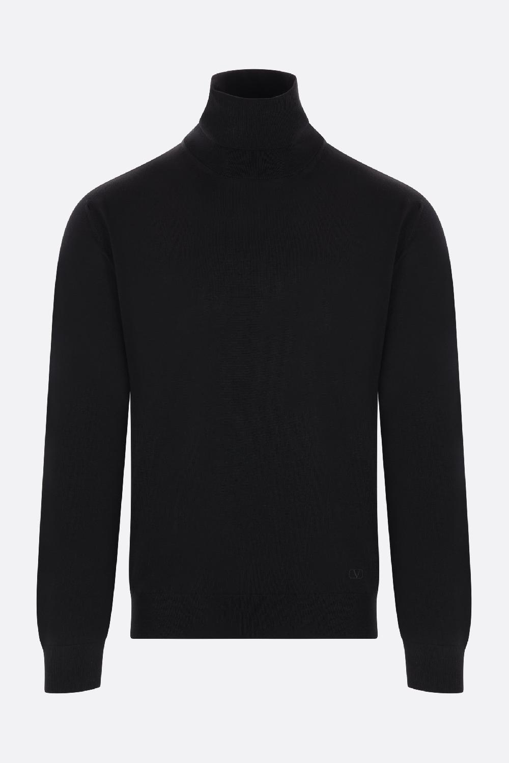 VALENTINO GARAVANI dolcevita in lana ricamo VLogo Signature