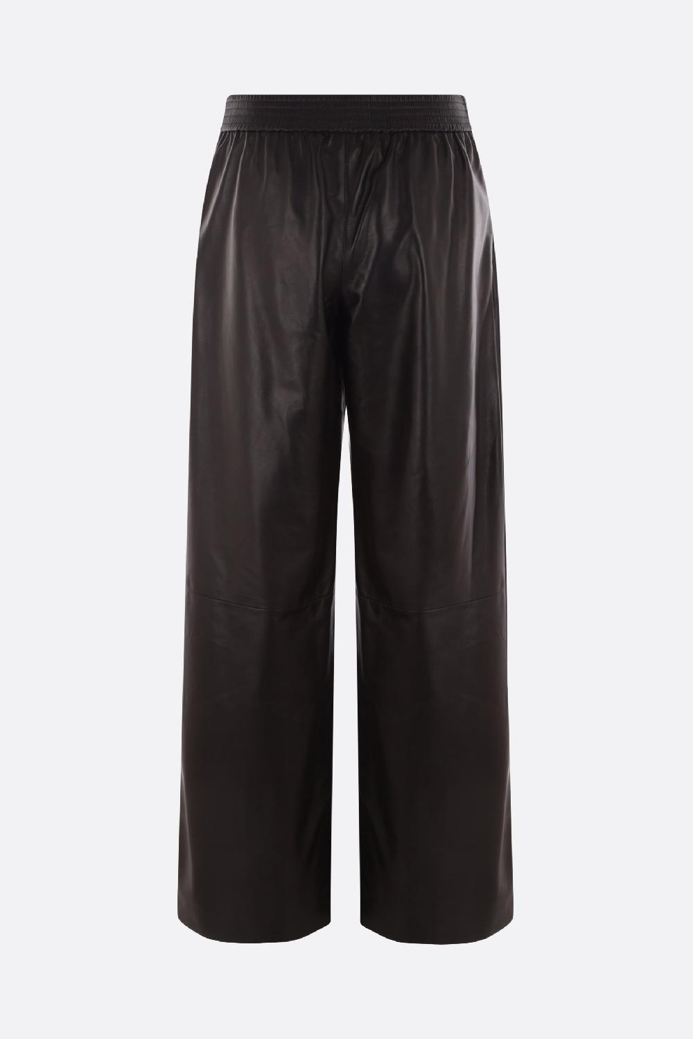 DROME Pantalone A Gamba Ampia In Nappa