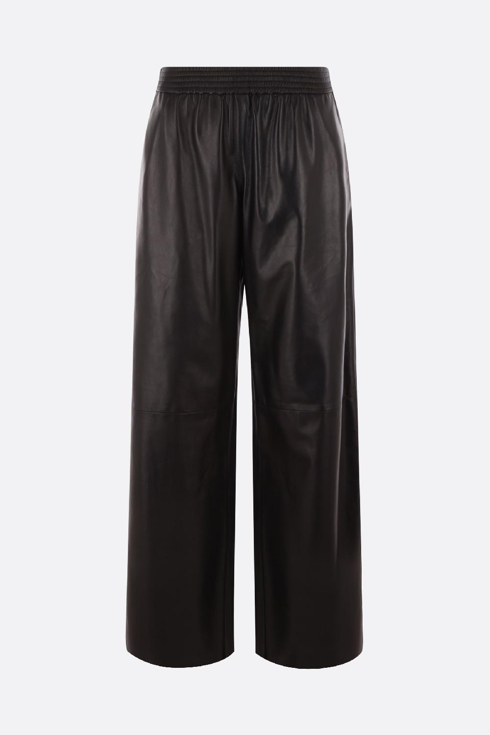 DROME pantalone a gamba ampia in nappa