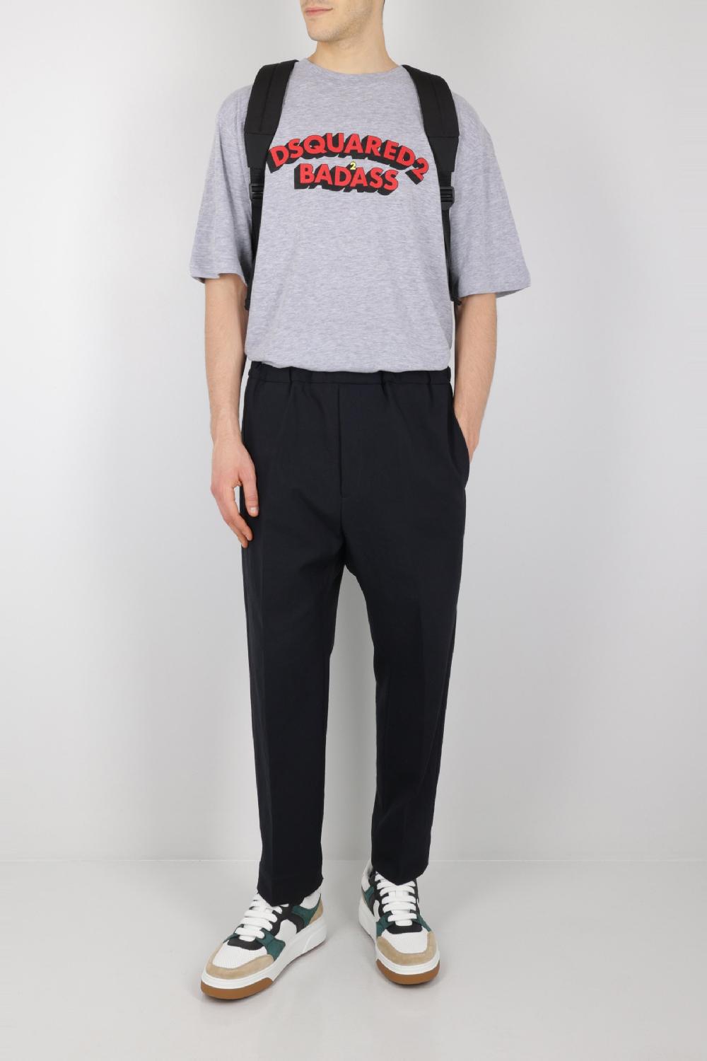 DSQUARED2 T-shirt In Cotone Stampa Logo Badass