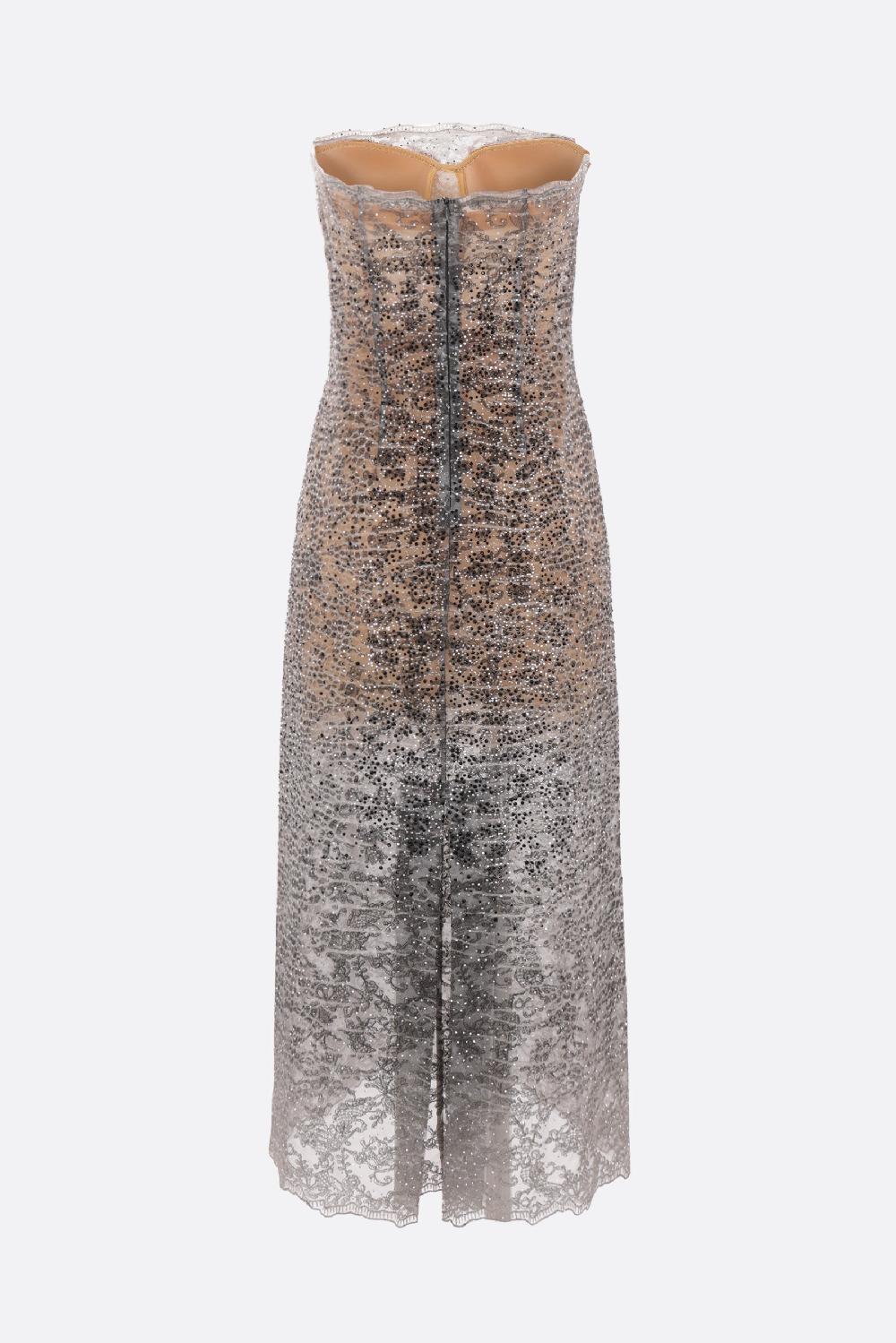ERMANNO SCERVINO Abito Bustier In Pizzo Con Strass