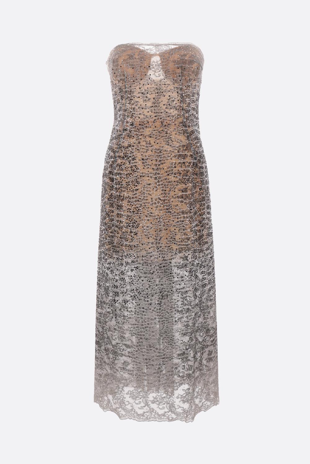 ERMANNO SCERVINO abito bustier in pizzo con strass