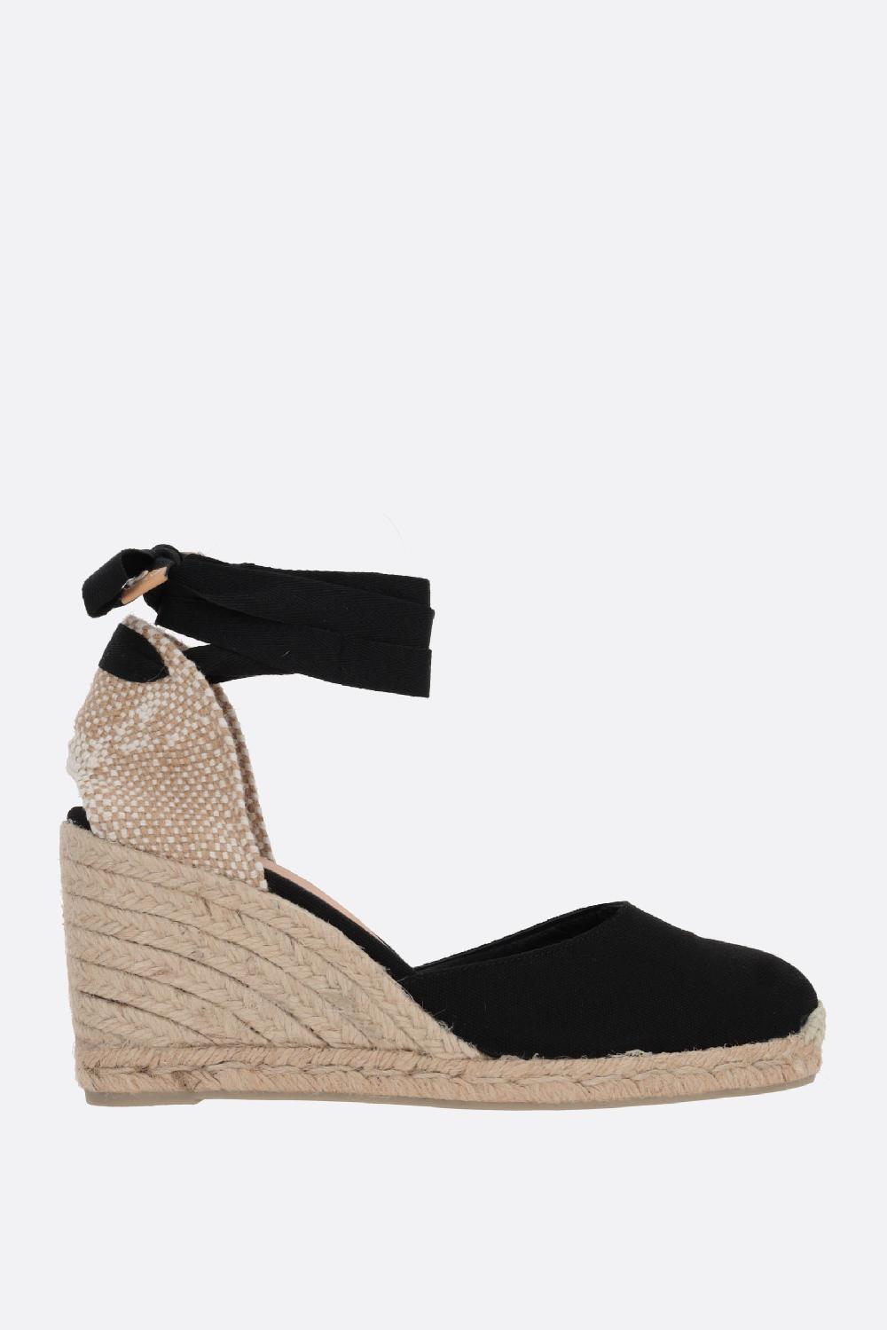 CASTANER espadrilla con zeppa Carina in canvas e iuta