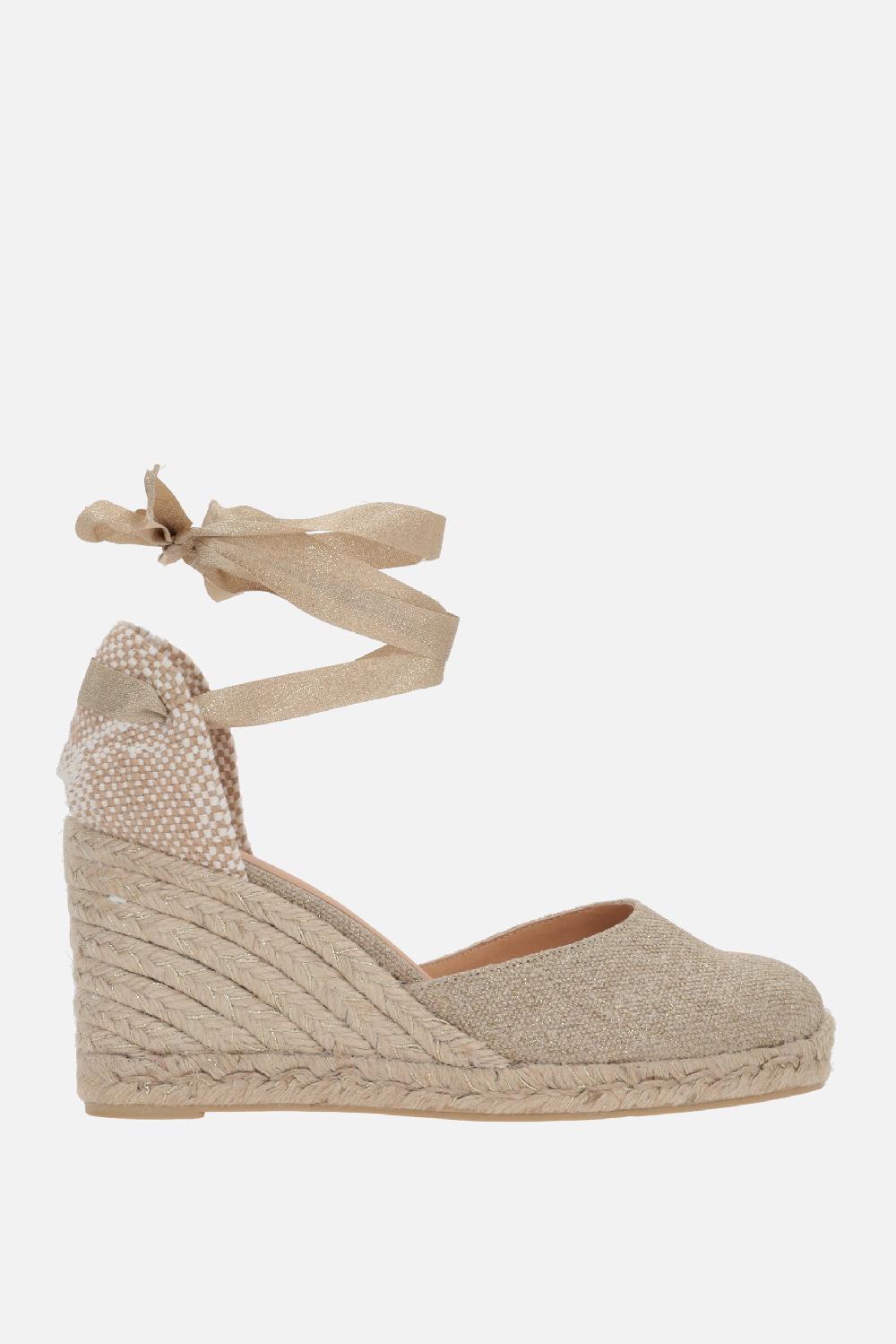 CASTANER espadrilla con zeppa Carina in canvas e lurex