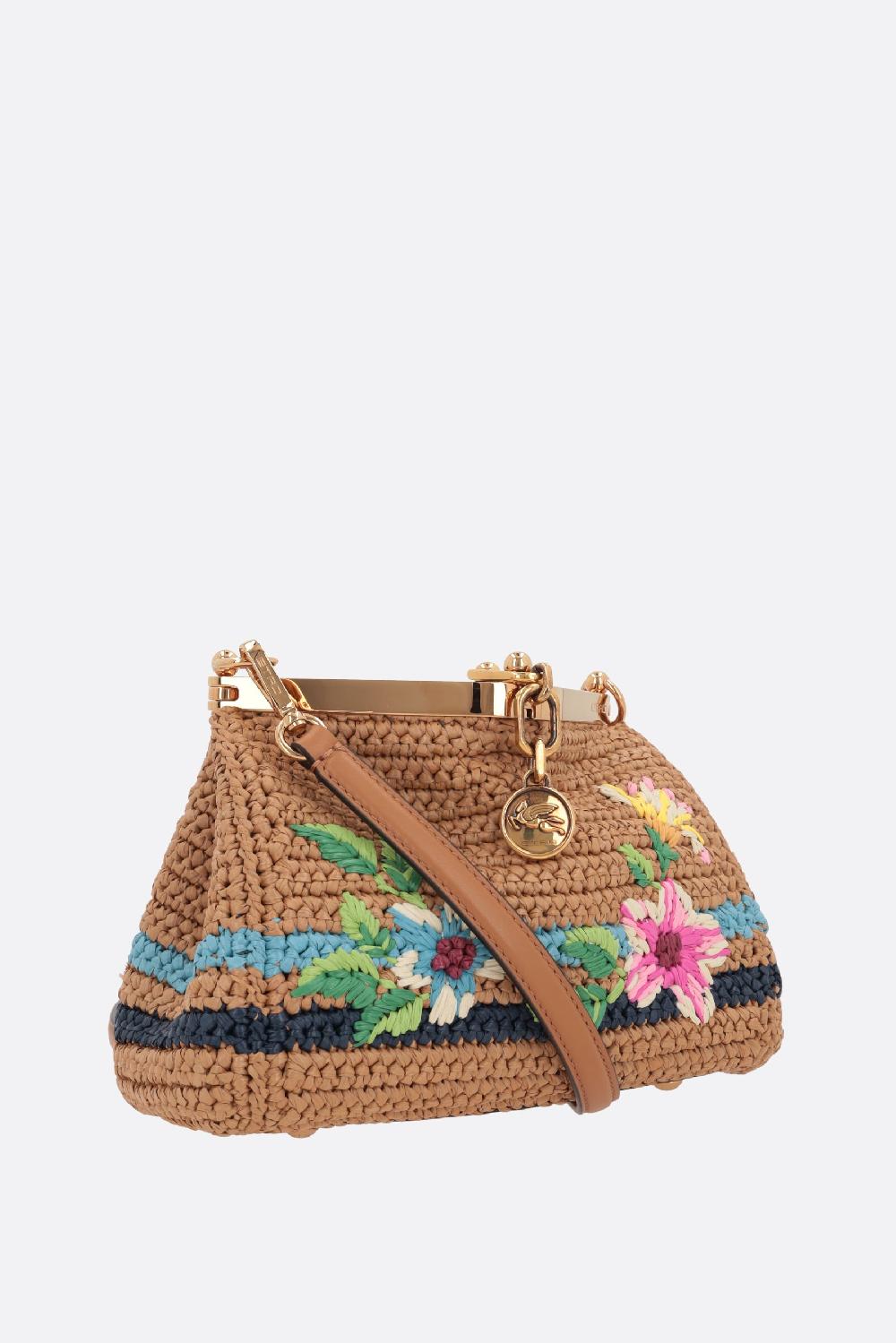 ETRO Borsa A Tracolla Vela Mini In Rafia Sintetica