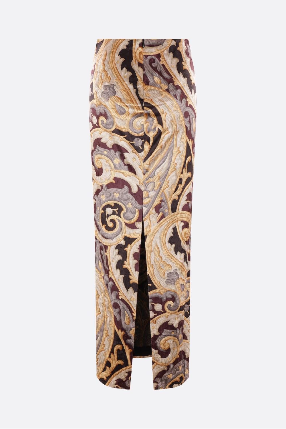 ETRO Gonna Lunga In Ciniglia Stampa Paisley