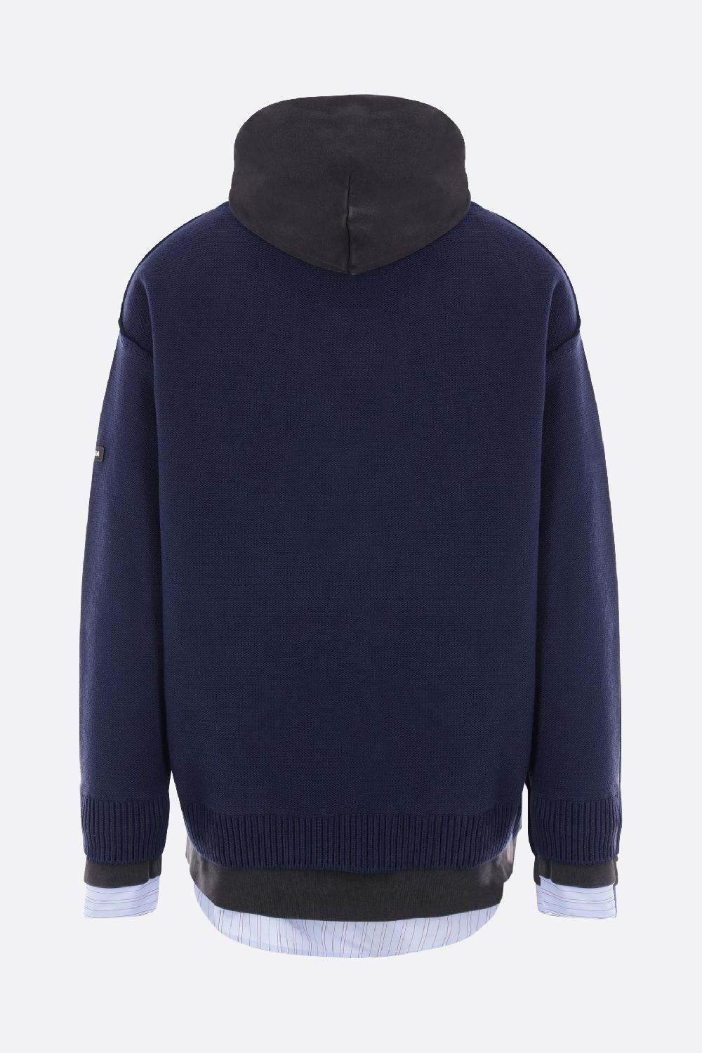 BALENCIAGA Felpa A Strati Trompe-l'oeil In Un Mix Di Materiali