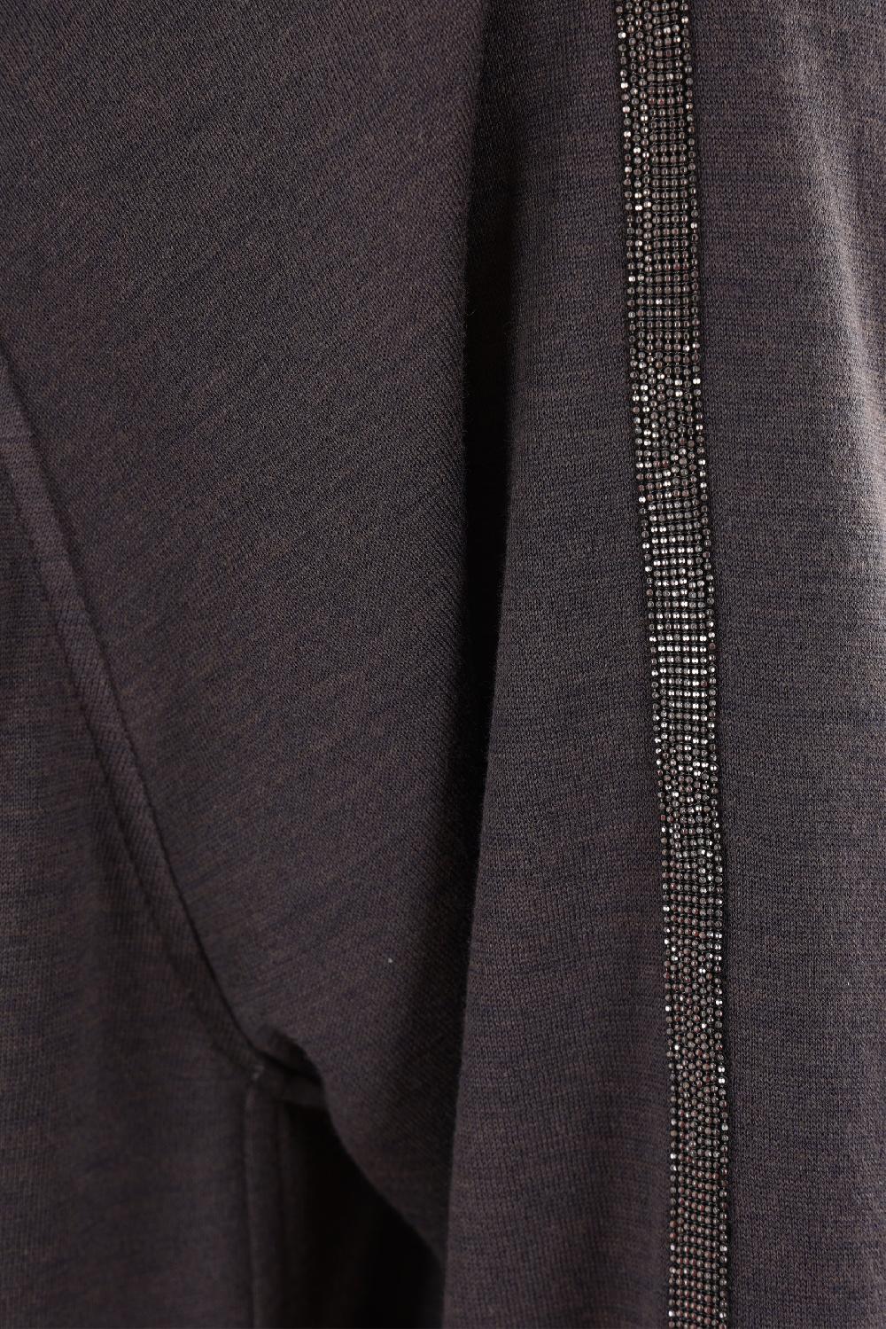 BRUNELLO CUCINELLI Felpa Full-zip In Interlock Con Precious Stripe