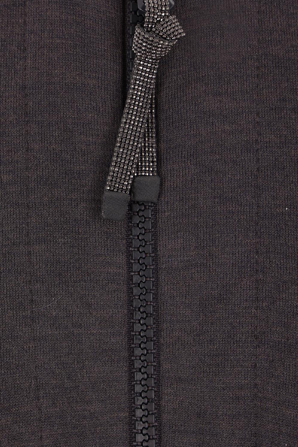 BRUNELLO CUCINELLI Felpa Full-zip In Interlock Con Precious Zipper Pull