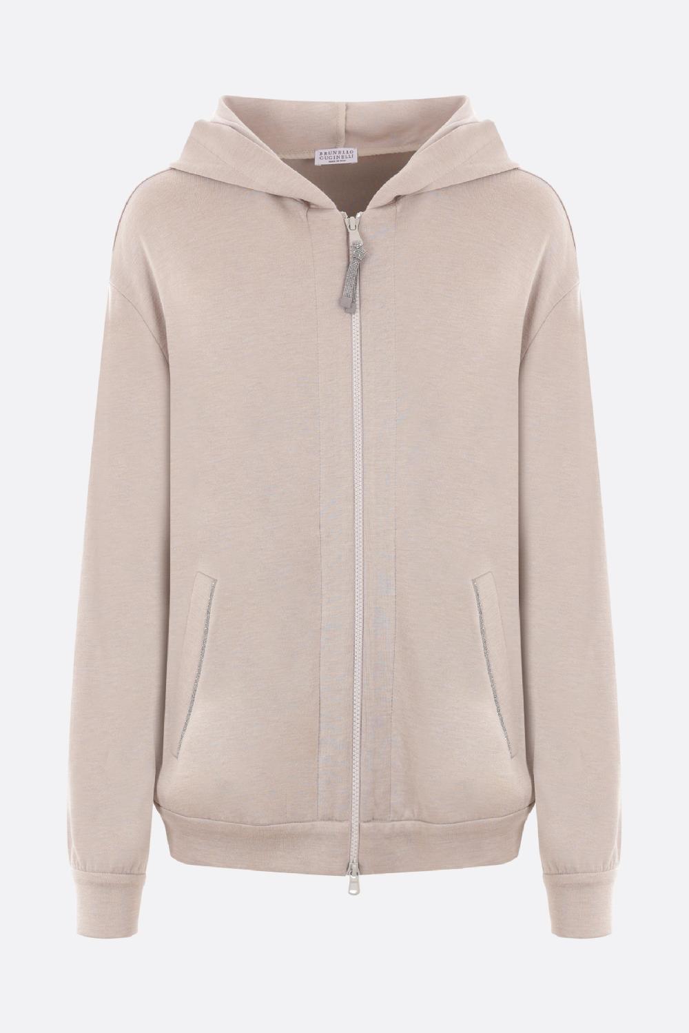 BRUNELLO CUCINELLI felpa full-zip in interlock con Precious Zipper Pull