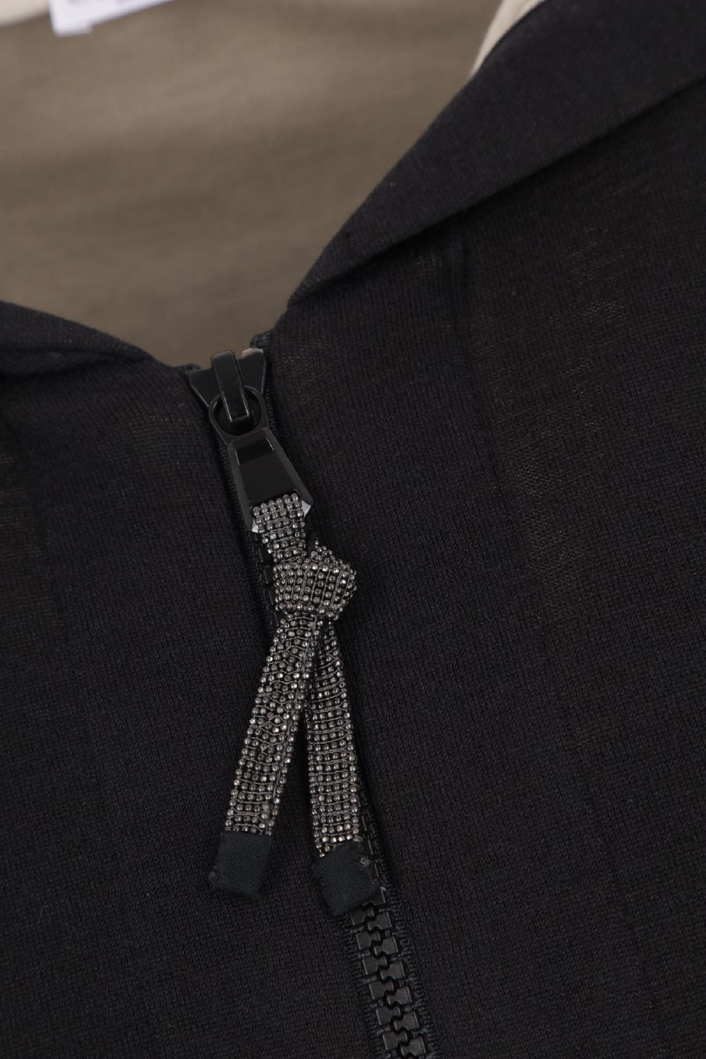 BRUNELLO CUCINELLI Felpa Full-zip In Interlock Con Precious Zipper Pull