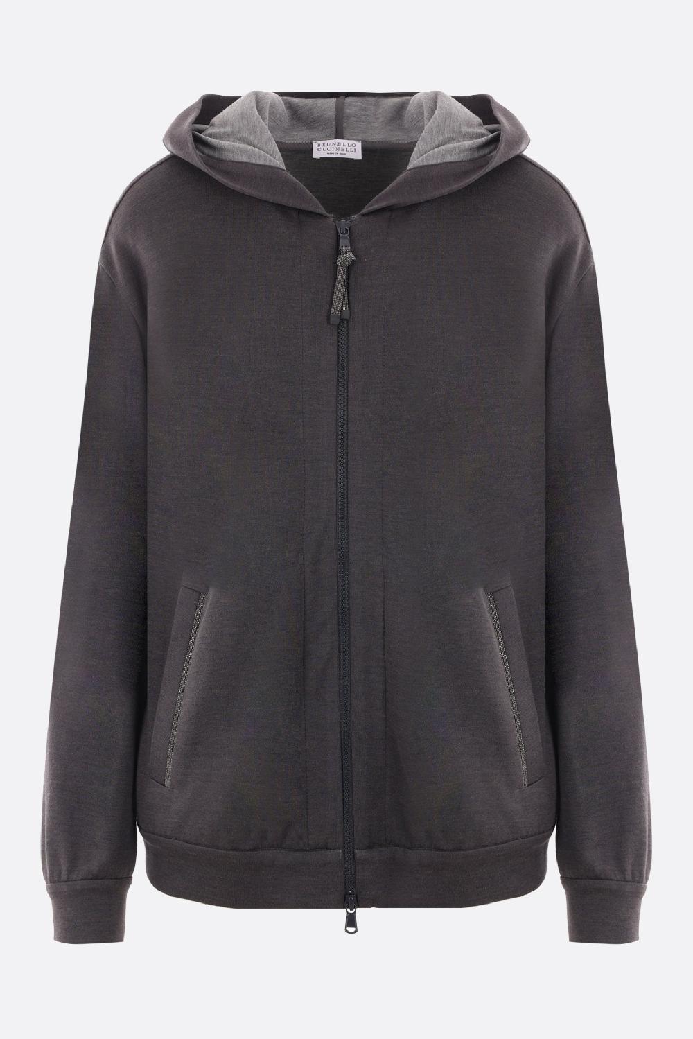 BRUNELLO CUCINELLI felpa full-zip in interlock con Precious Zipper Pull