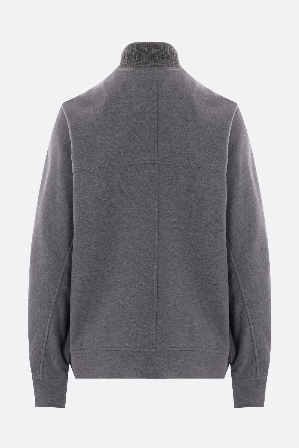 BRUNELLO CUCINELLI Felpa Full Zip In Jersey With Precious Ribbed Collar