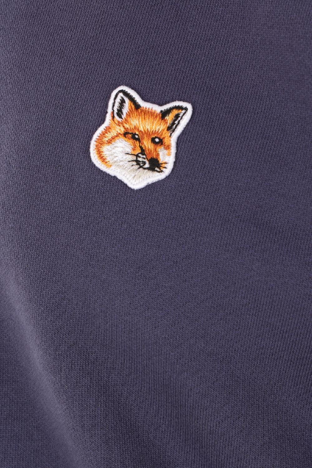 MAISON KITSUNÉ Felpa Half-zip In Jersey Patch Fox Head