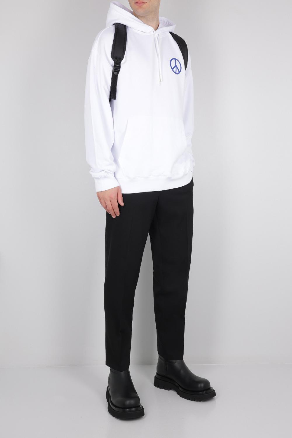 MARCELO BURLON COUNTY OF MILAN Felpa Oversize In Jersey Organico Con Stampa Logo Peace