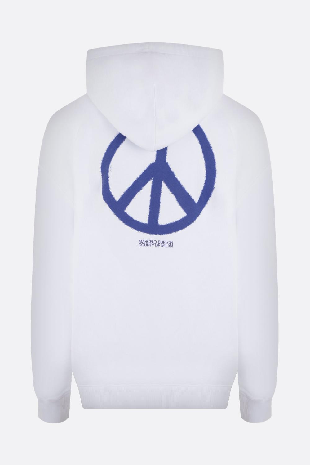 MARCELO BURLON COUNTY OF MILAN Felpa Oversize In Jersey Organico Con Stampa Logo Peace