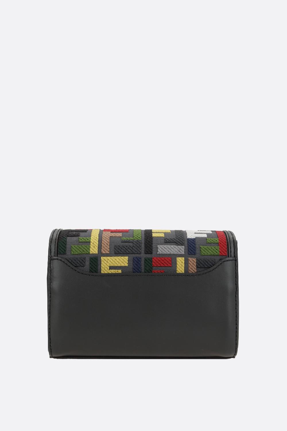 FENDI Borsa Messenger In Pelle Liscia E Canvas FF