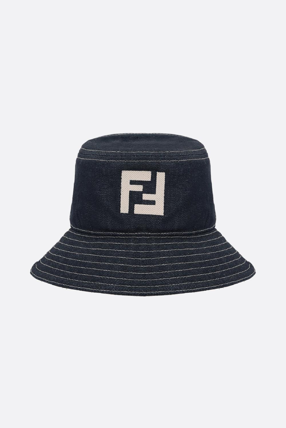 FENDI cloche in denim ricamo FF