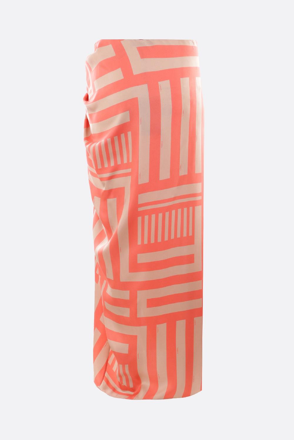 FENDI Gonna Midi Fendi Labyrint In Seta