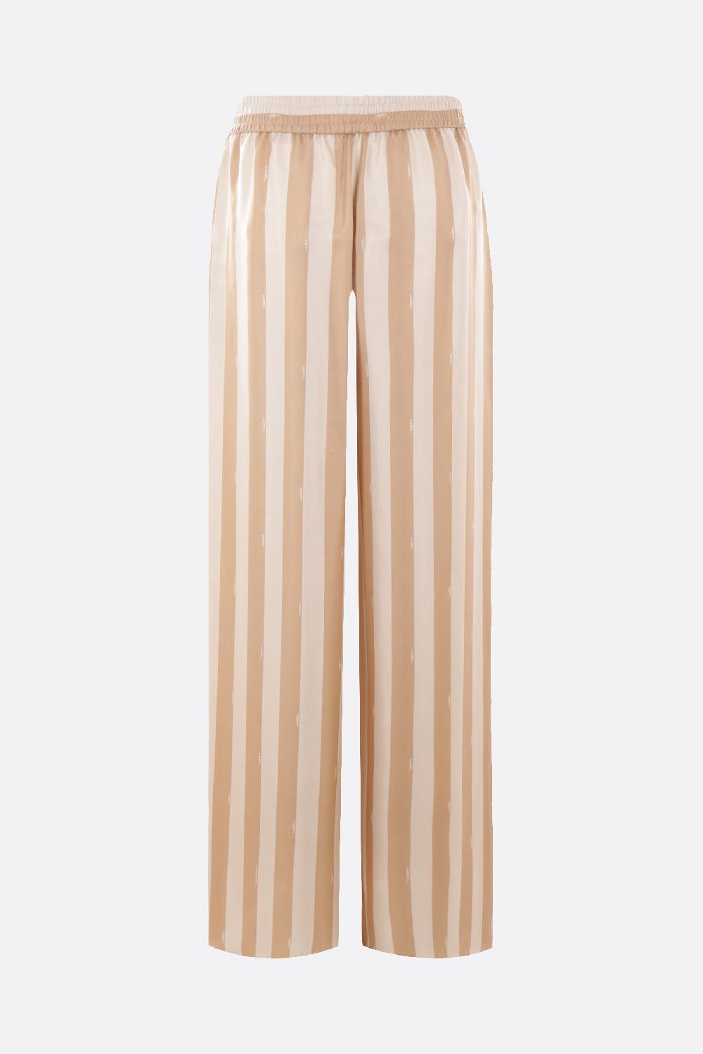 FENDI Pantalone A Gamba Ampia In Seta Pequin