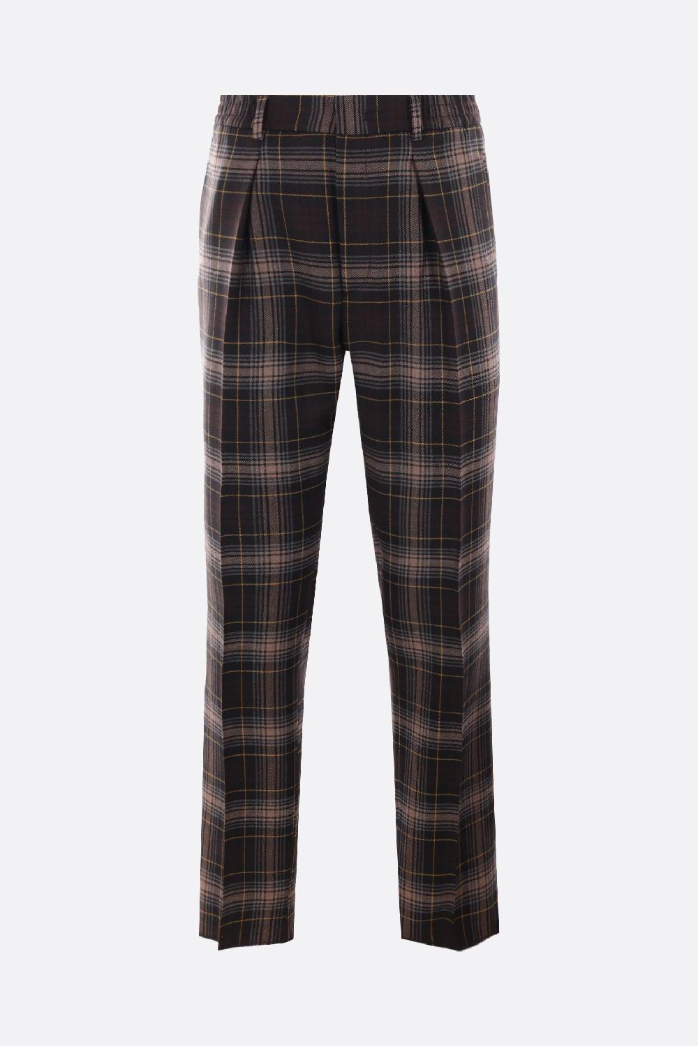 FENDI pantalone Fendi Tartan in lana