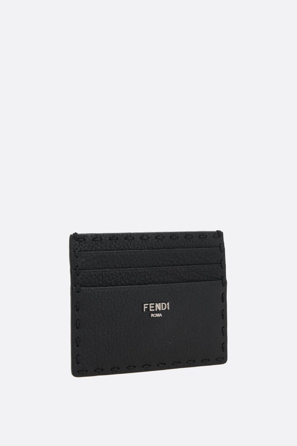 FENDI Porta Carte Selleria In Pelle Martellata