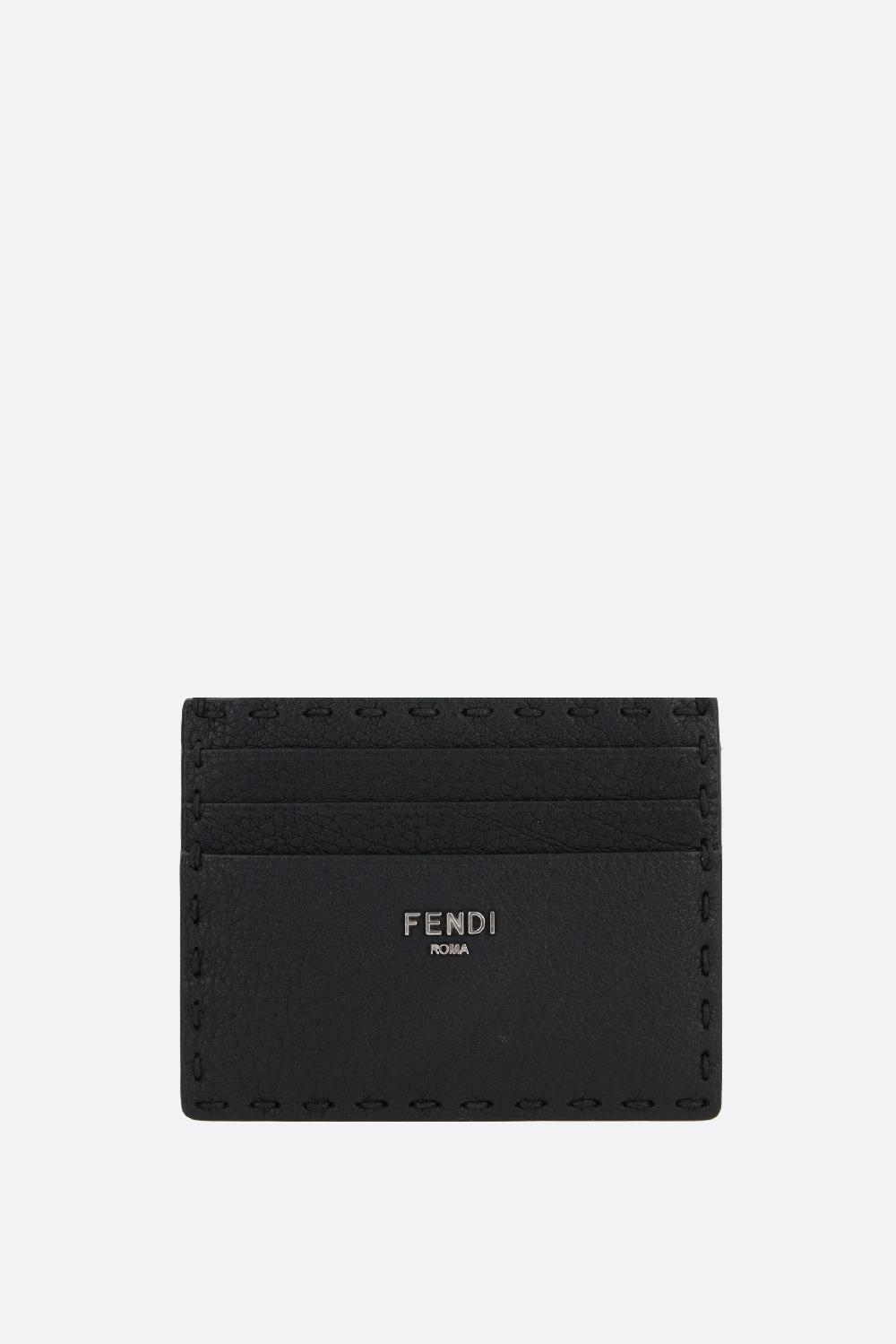 FENDI porta carte Selleria in pelle martellata