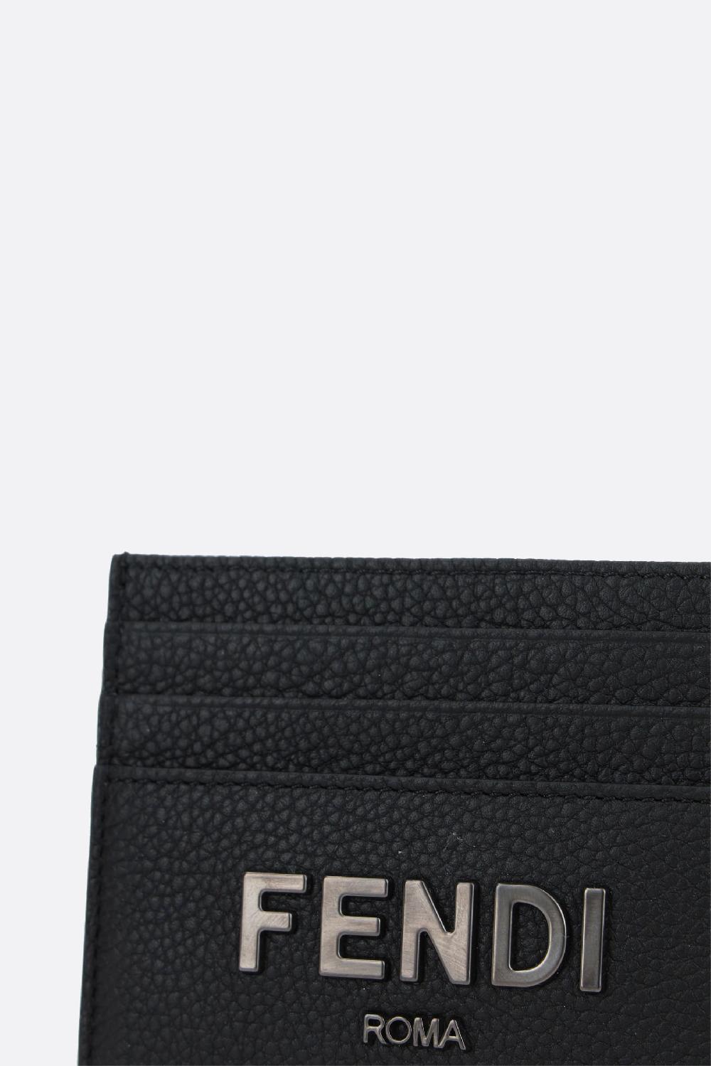 FENDI Porta Carte Signature In Pelle Martellata