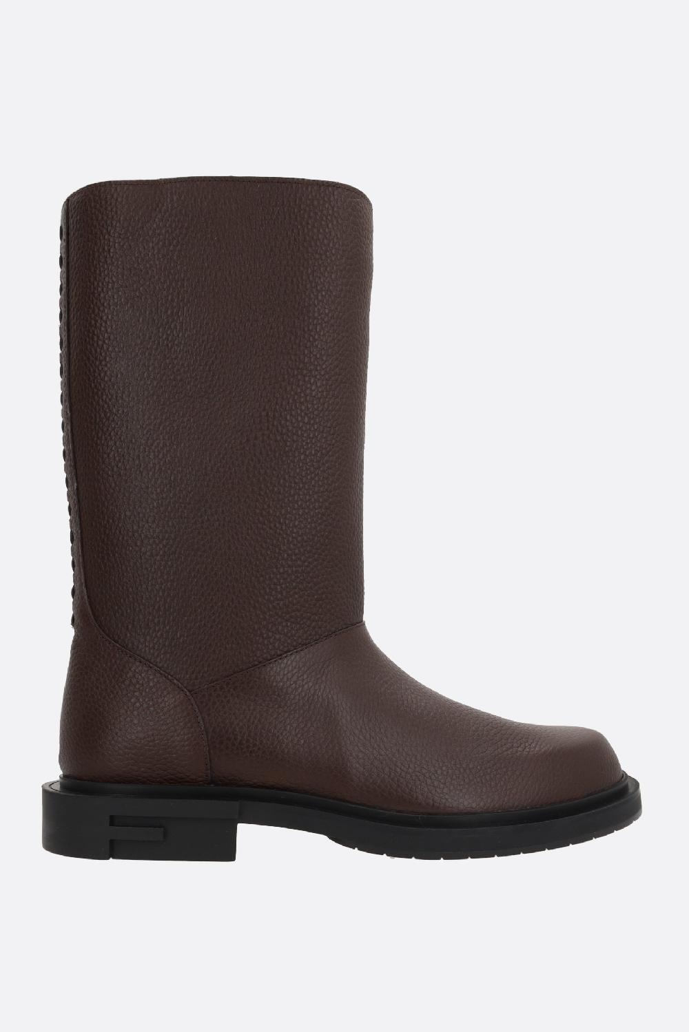 FENDI stivale Fendi Frame in pelle martellata