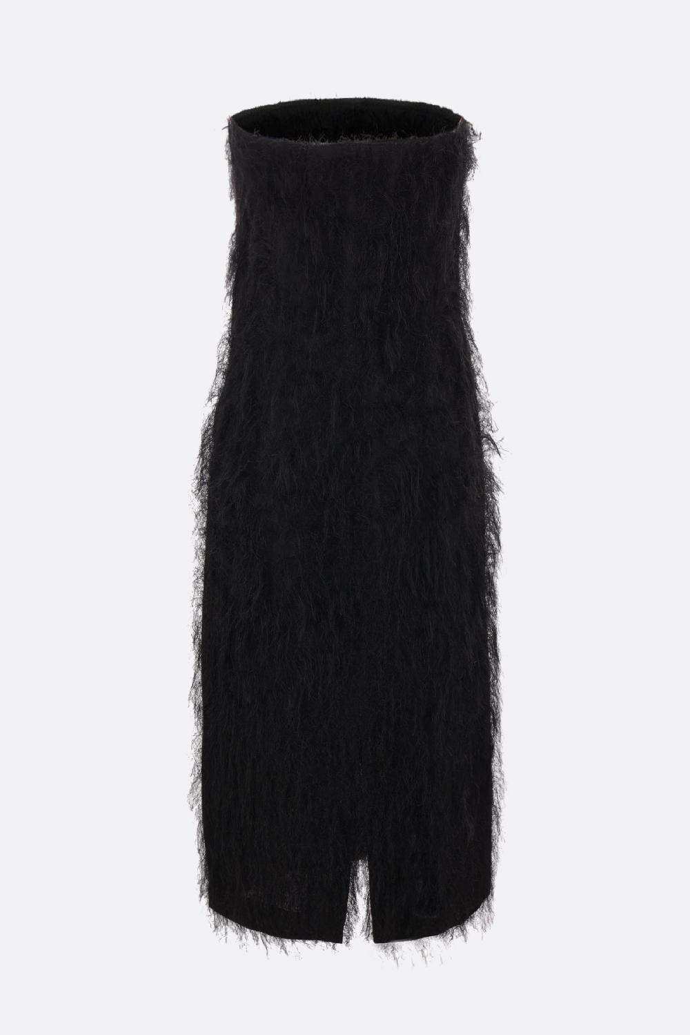 FERRAGAMO Abito Bustier In Jacquard Con Frange