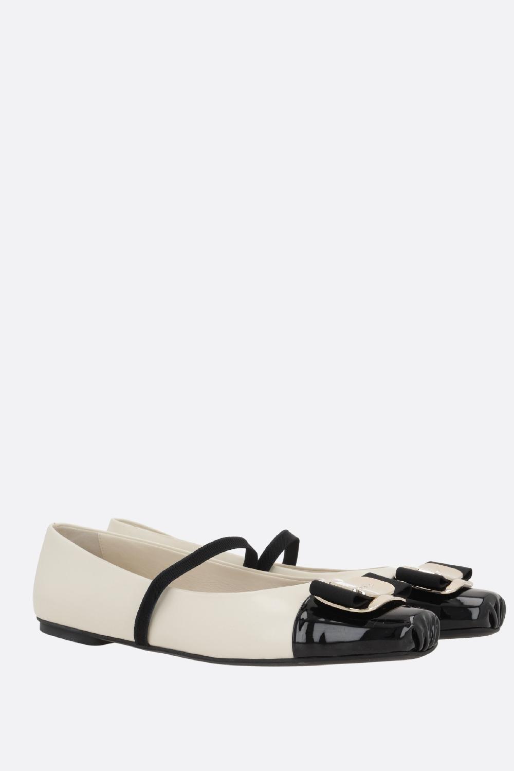 FERRAGAMO Ballerina Zina In Nappa E Vernice