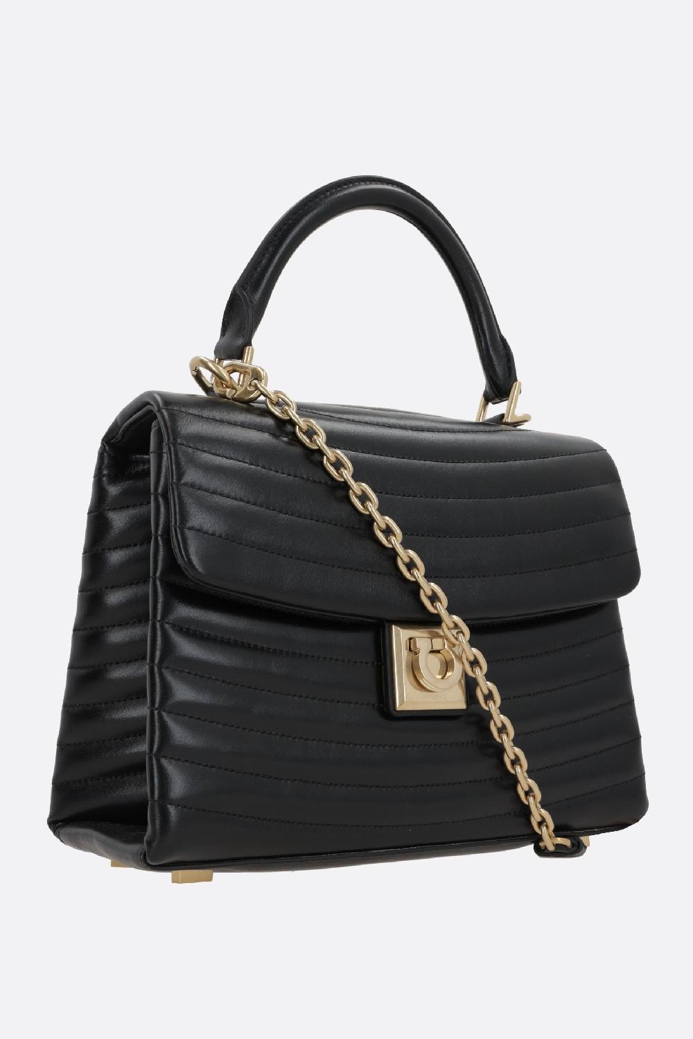 FERRAGAMO Borsa A Mano Media In Pelle Matelassé