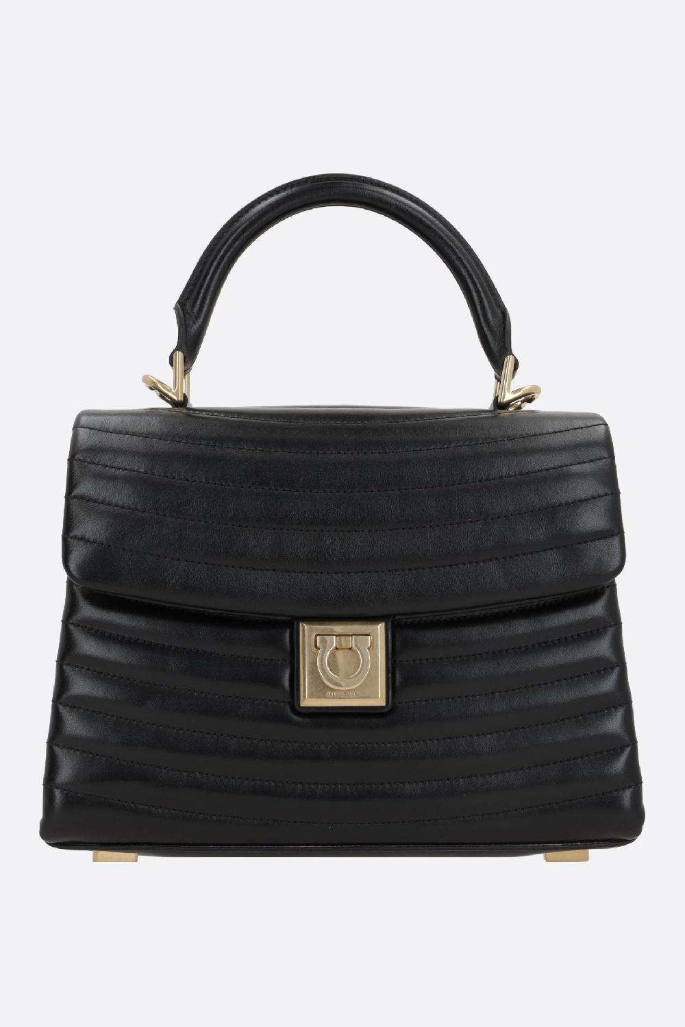 FERRAGAMO borsa a mano media in pelle matelassé