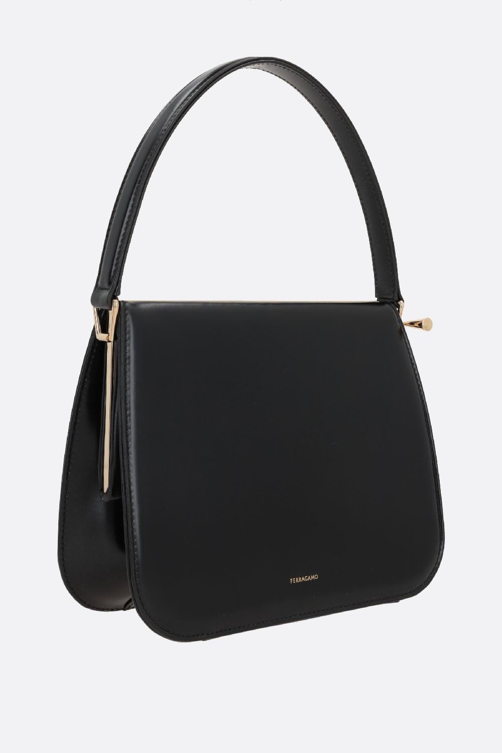 FERRAGAMO Borsa A Mano New Frame In Pelle Liscia