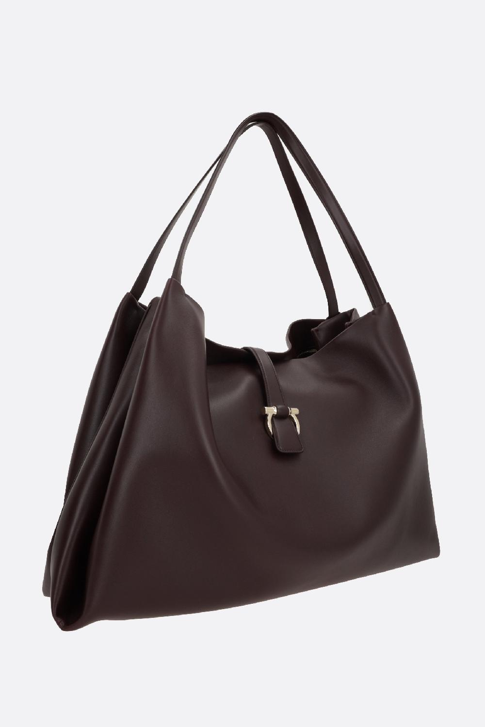 FERRAGAMO Borsa Tote Large In Pelle Liscia