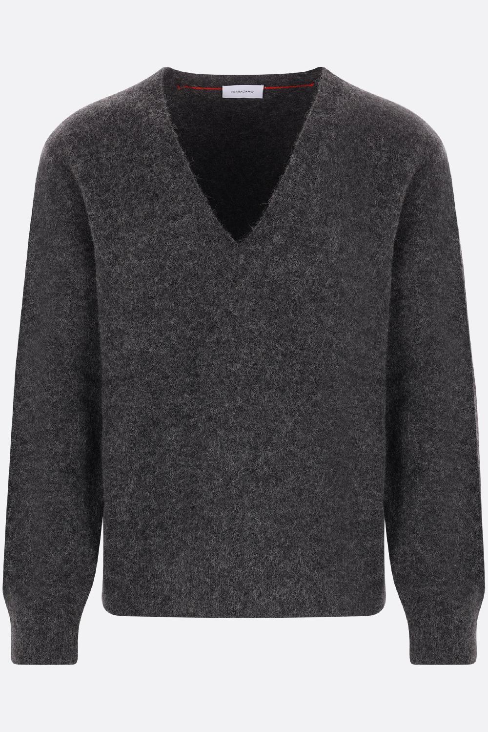 FERRAGAMO Pullover In Misto Alpaca Cashmere E Seta