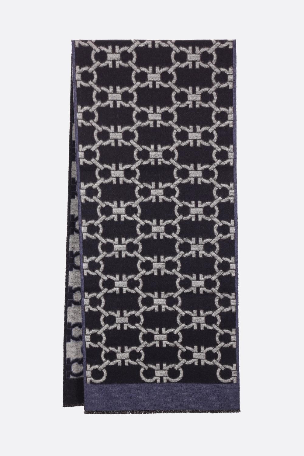 FERRAGAMO Sciarpa Gancini In Seta E Cashmere