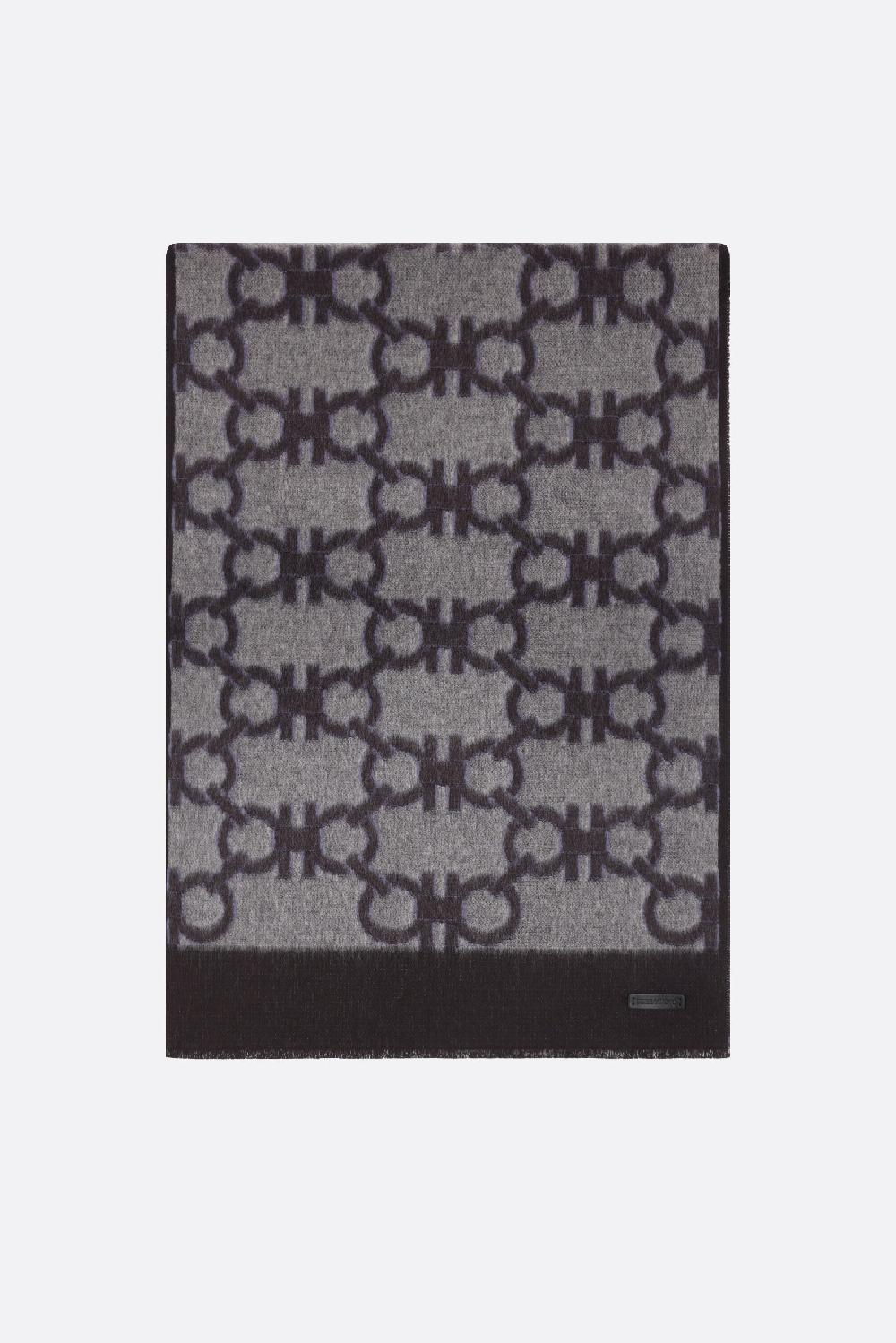 FERRAGAMO Sciarpa Gancini In Seta E Cashmere