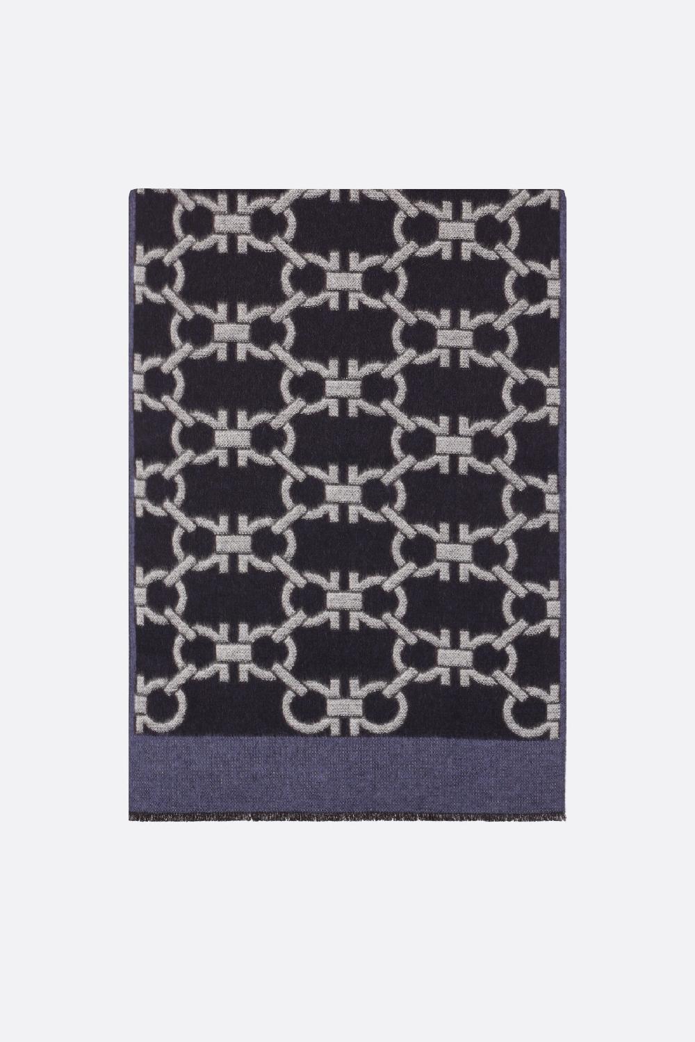 FERRAGAMO sciarpa Gancini in seta e cashmere