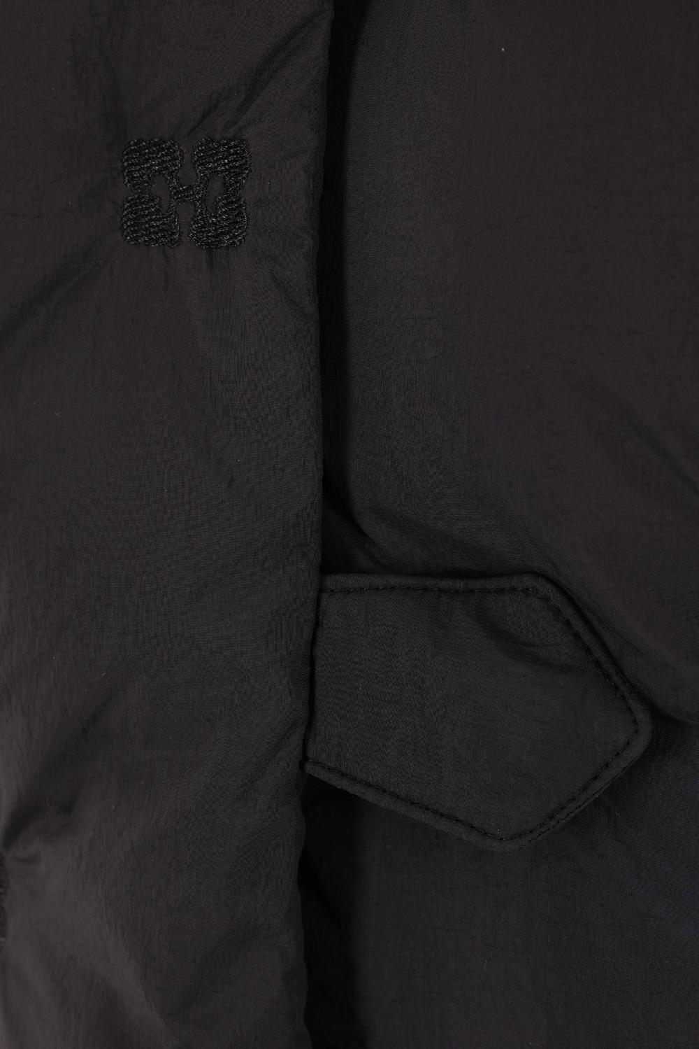 GANNI Piumino Cropped In Nylon Ricamo Logo