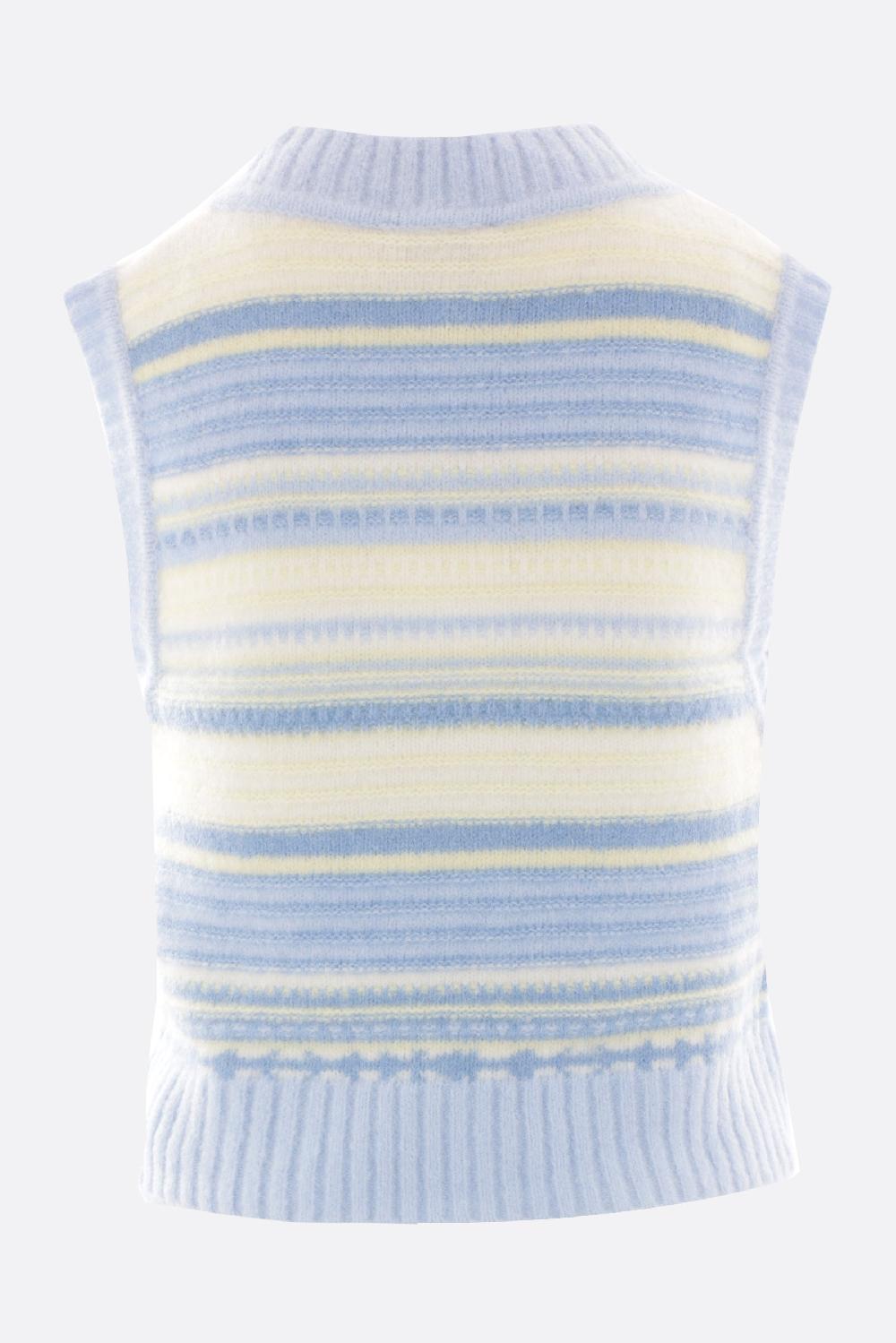 GANNI Pullover Smanicato In Misto Alpaca E Lana