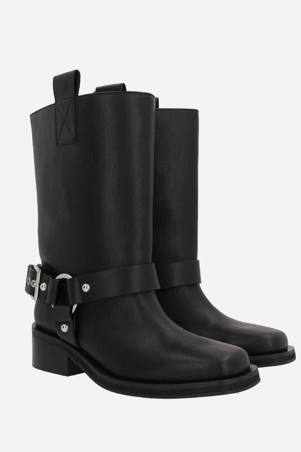 GANNI Stivale Biker In Pelle Riciclata