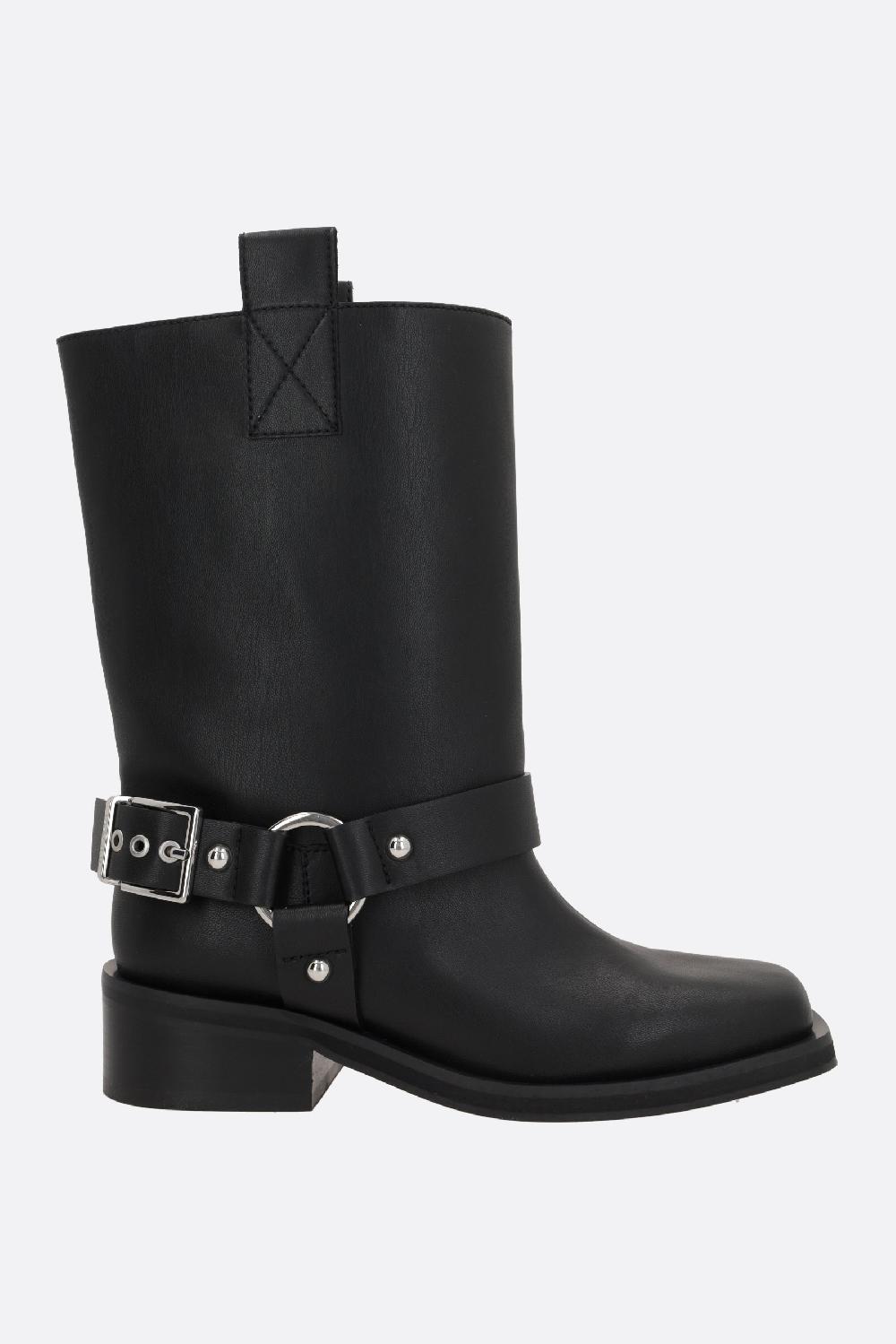 GANNI stivale biker in pelle riciclata