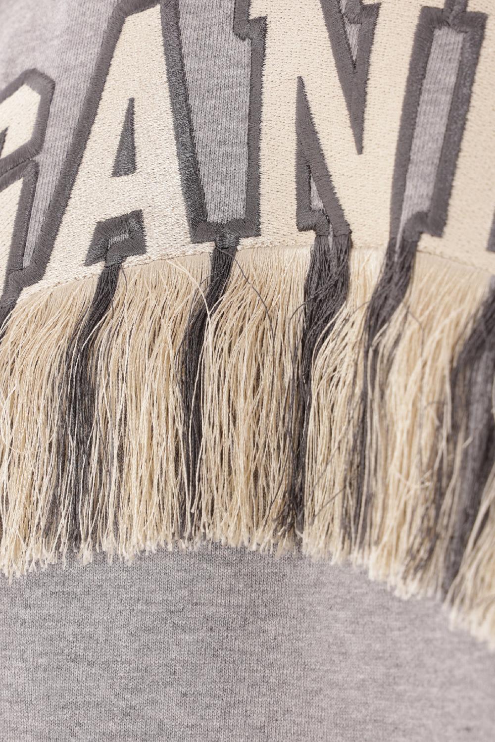 GANNI T-shirt In Cotone Ricamo Logo