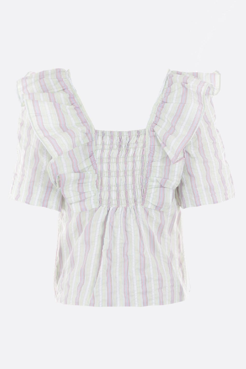 GANNI Top In Cotone Seersucker