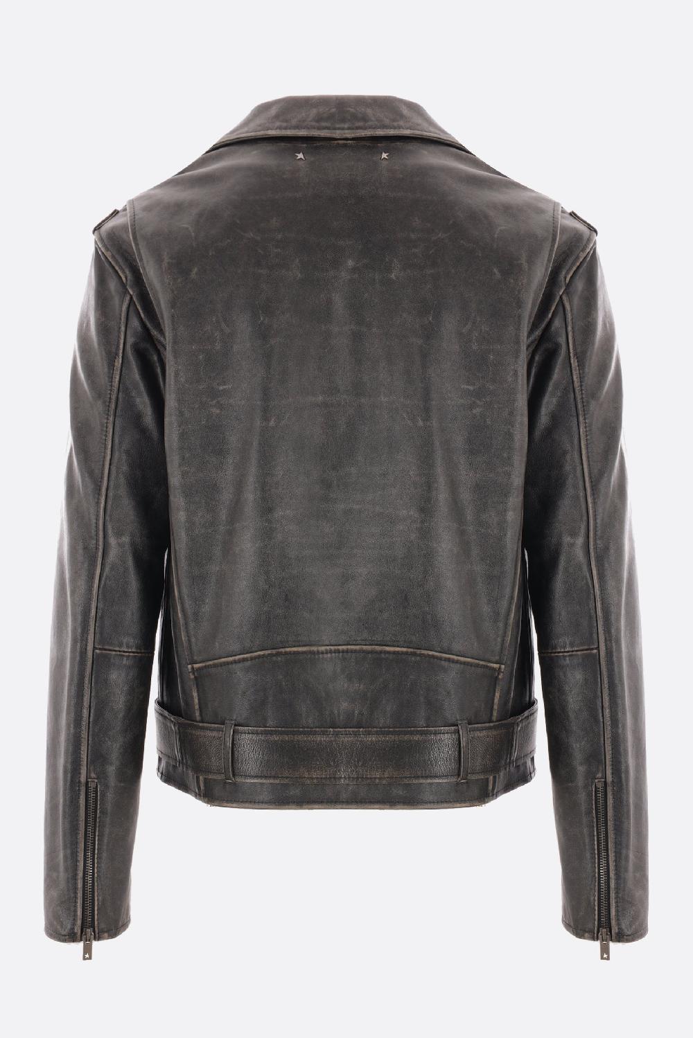 GOLDEN GOOSE DELUXE BRAND Giacca Biker Golden In Pelle Vintage