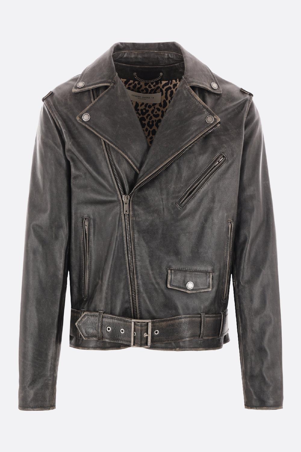 GOLDEN GOOSE DELUXE BRAND giacca biker Golden in pelle vintage