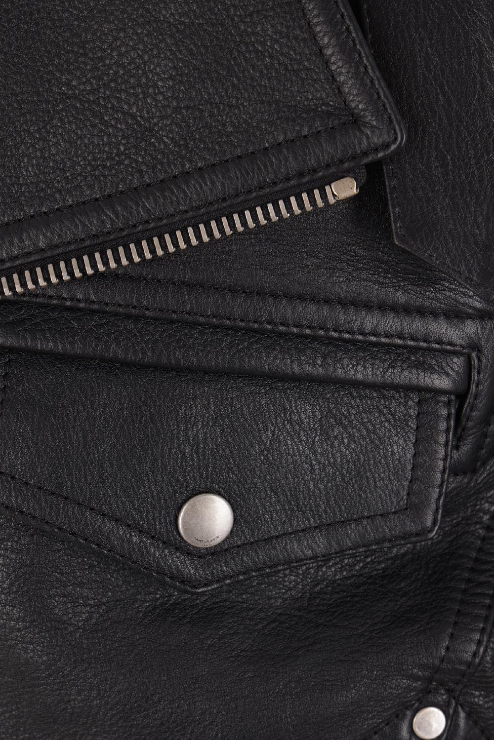 SAINT LAURENT Giacca Biker In Pelle Vintage E Shearling