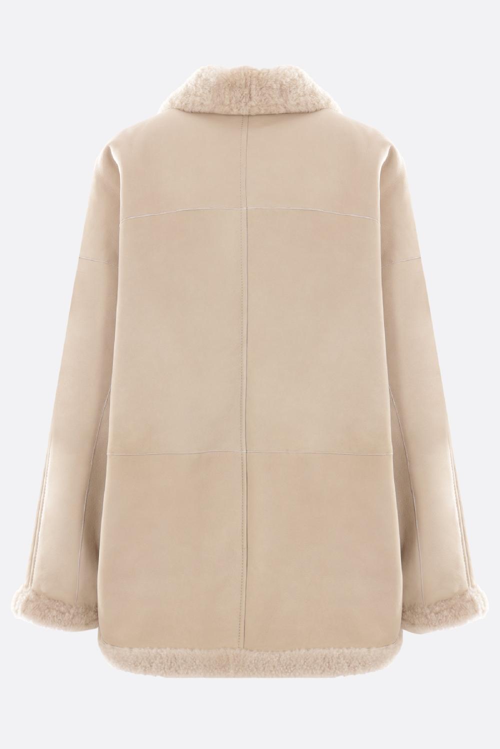 BRUNELLO CUCINELLI Giacca Biker In Shearling Con Shiny Zipper Pull