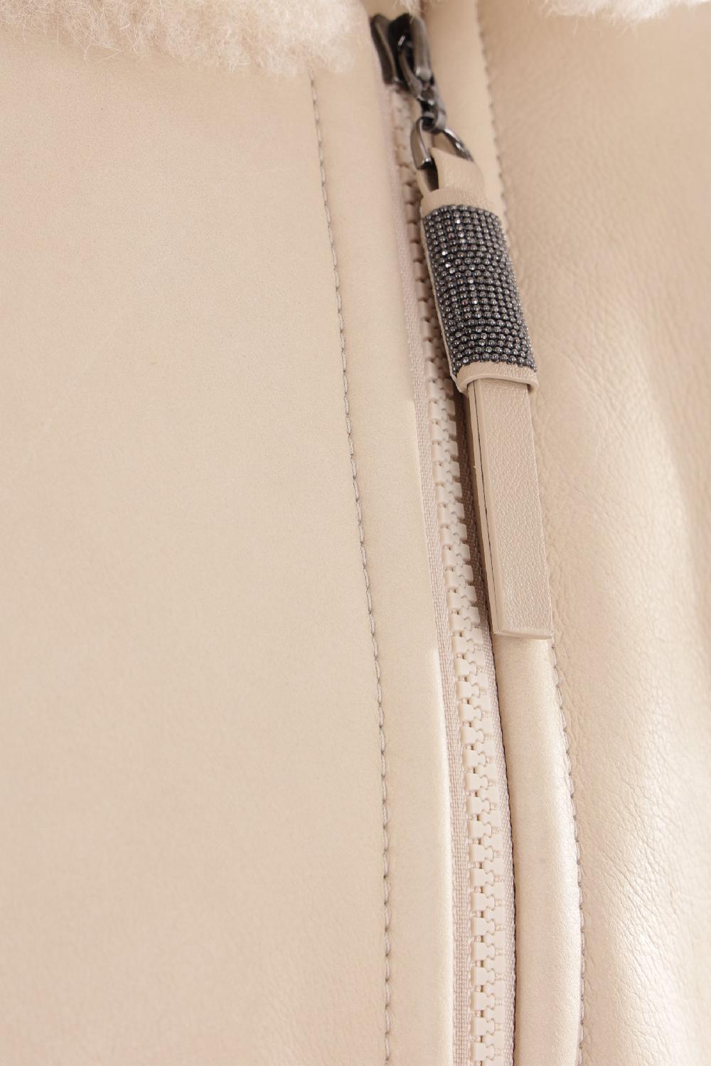 BRUNELLO CUCINELLI Giacca Biker In Shearling Con Shiny Zipper Pull